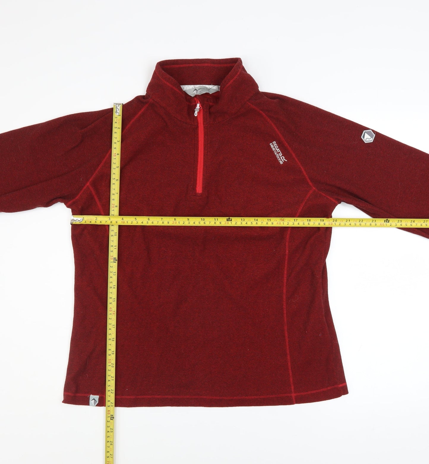 Regatta Great Outdoors Women's Red 1/4 Zip Fleece Pullover UK 16