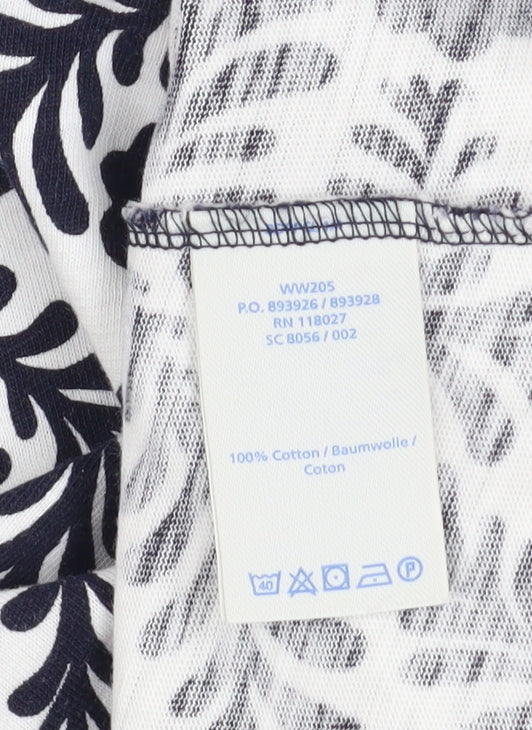 Boden Women’s White Floral Cotton Shift Dress Size 12 Knee Length