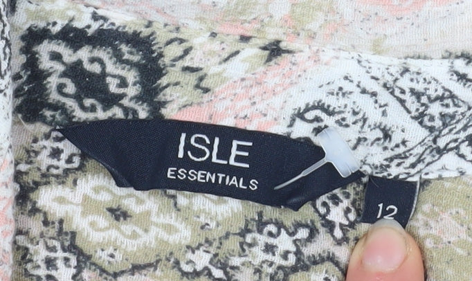 ISLE Essentials Women's Multicoloured Cotton Button-Up Shirt Size 12