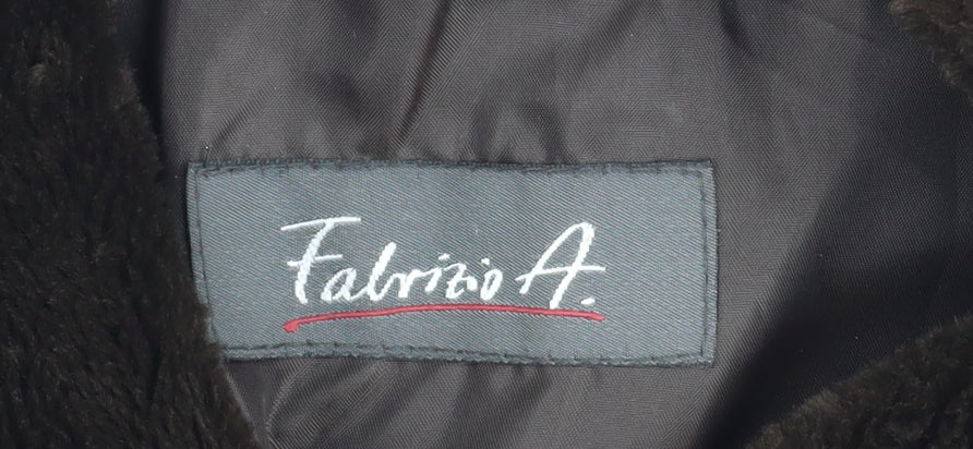Fabrizio A. Women Brown Faux Fur Mid-Length Overcoat Size 14
