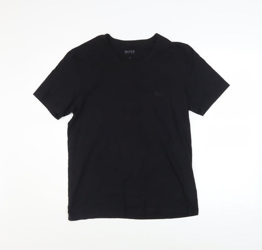 Hugo Boss Men's Black Cotton Crew Neck Regular Fit T-Shirt M