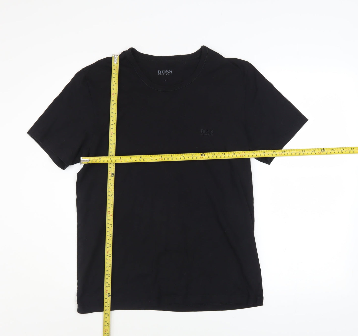 Hugo Boss Men's Black Cotton Crew Neck Regular Fit T-Shirt M