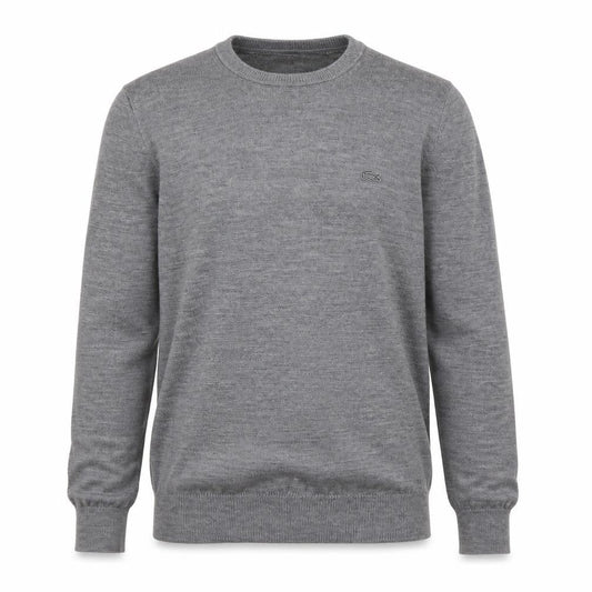 Lacoste Men's Grey Wool Crew Neck Pullover Jumper Size S