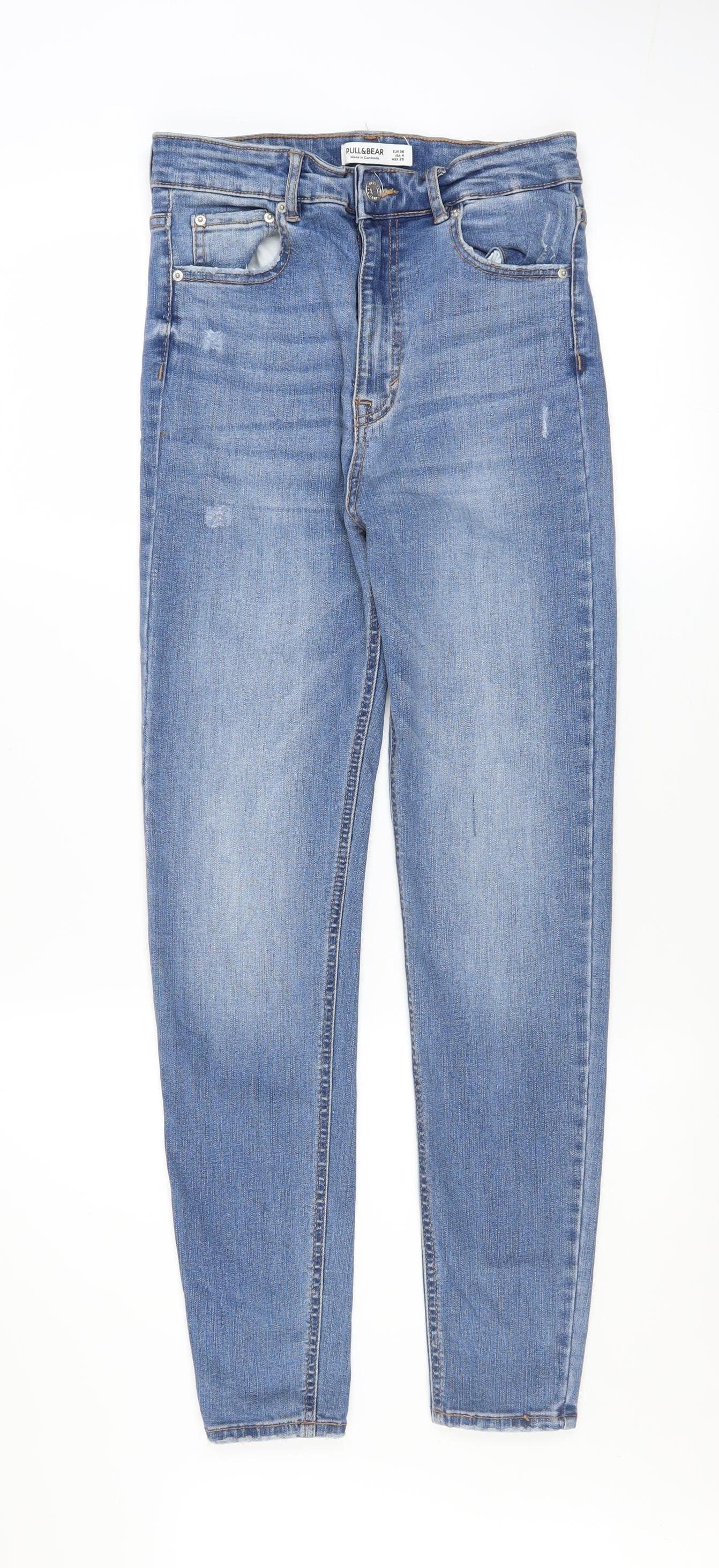 Pull&Bear Women Blue Size 8 High Rise Mom Jeans