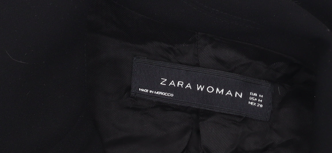 Zara Woman Black Double-Breasted Blazer Jacket Size M