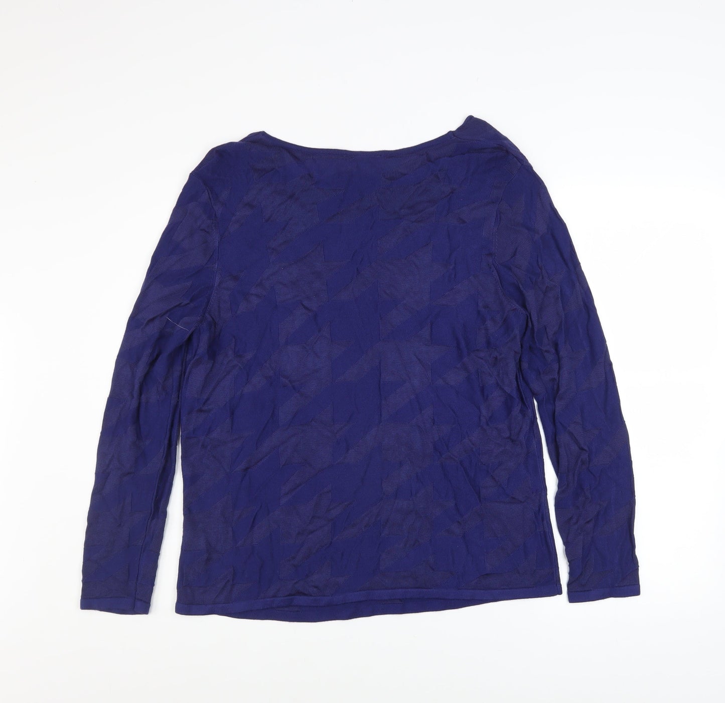 Marks and Spencer Per Una Women's Blue Knit Cowl Neck Long Sleeve Blouse Size 14