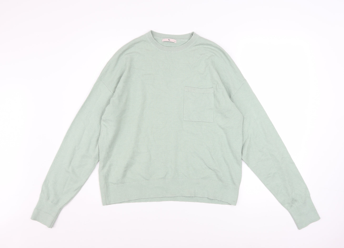 Tu Women’s Green Long Sleeve Crew Neck Relaxed Fit Jumper Size 14