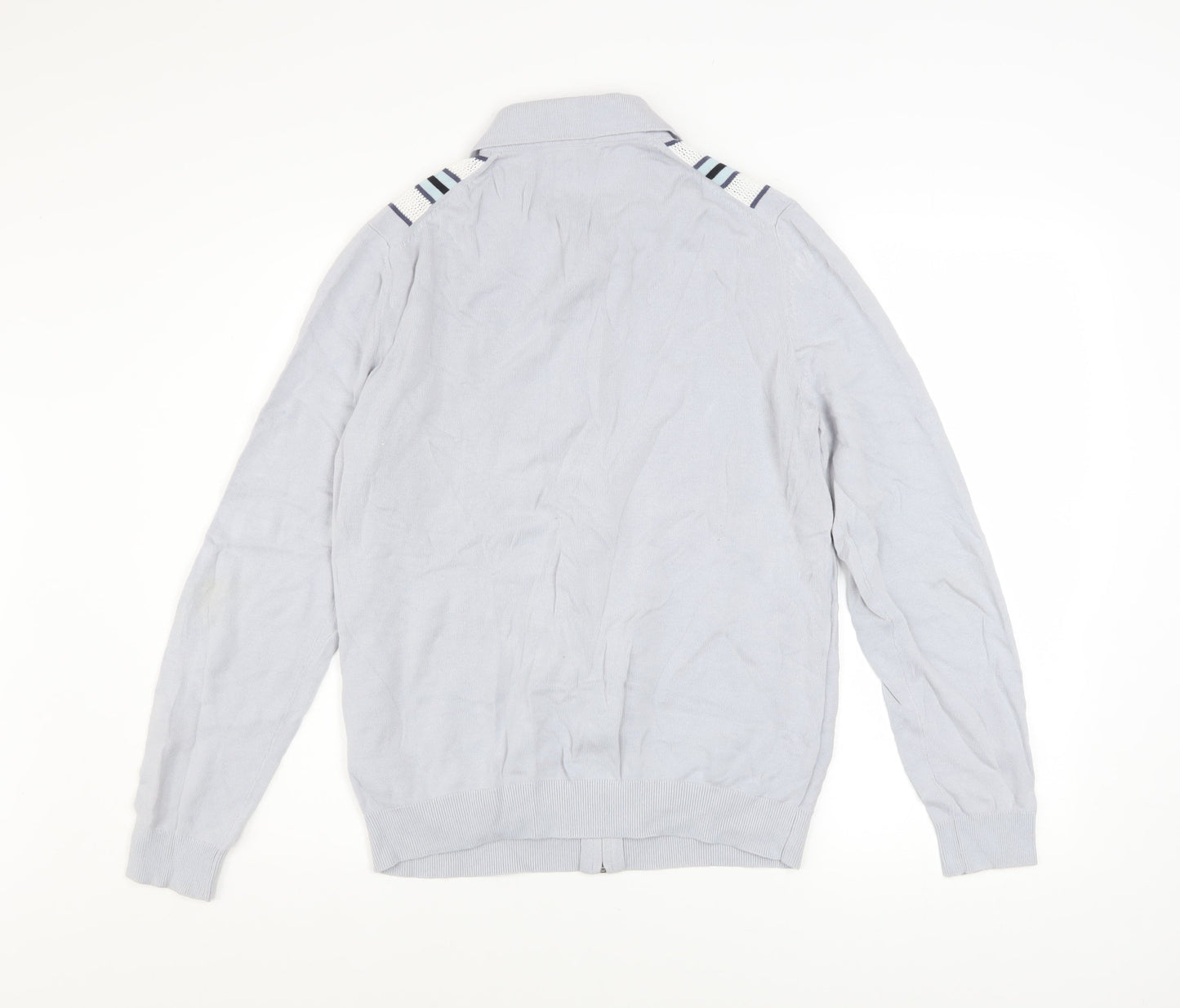 Reiss Men's Grey Cotton Zip-Up Track Jacket Size M