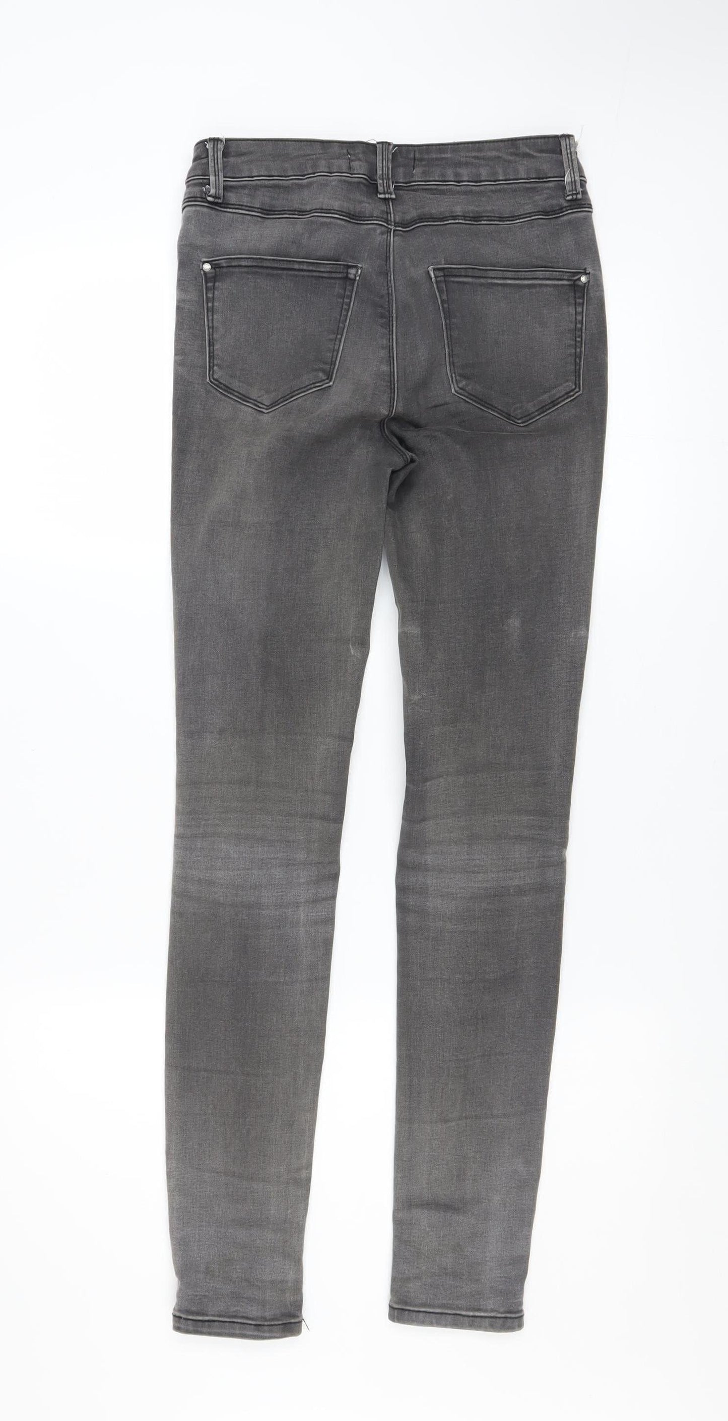 New Look Women Grey Skinny Jeans Size 8 Stretch Denim