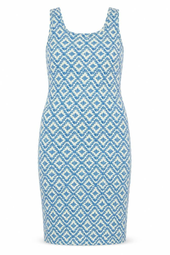 Marks & Spencer Women Blue Geometric Bodycon Dress Size 12 Petite