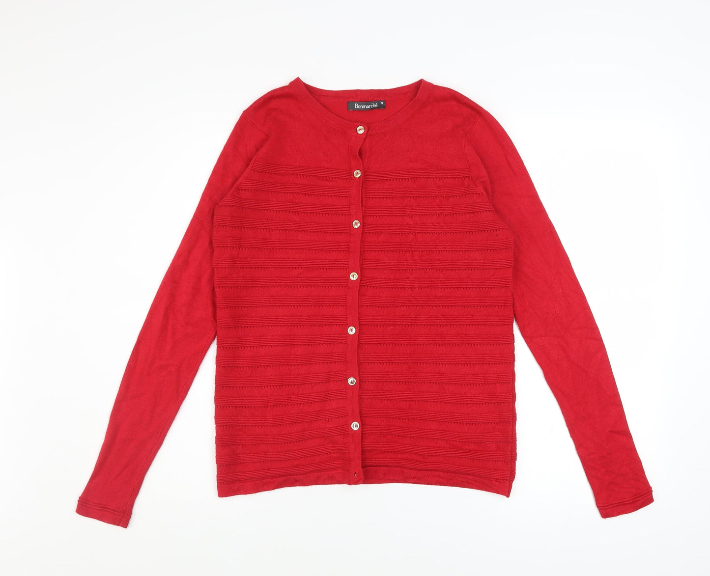 Bonmarché Women’s Red Button-Up Knit Cardigan Size S