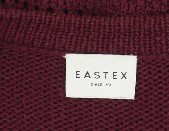 Eastex Women's Red Size 14 Open Knit Long Sleeve Cardigan