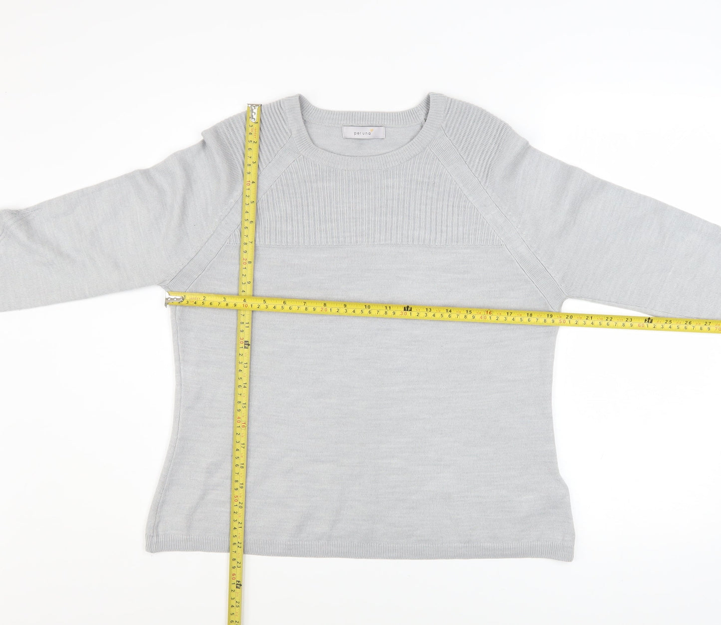 Marks and Spencer Women Grey Size 12 Crew Neck Knit Jumper