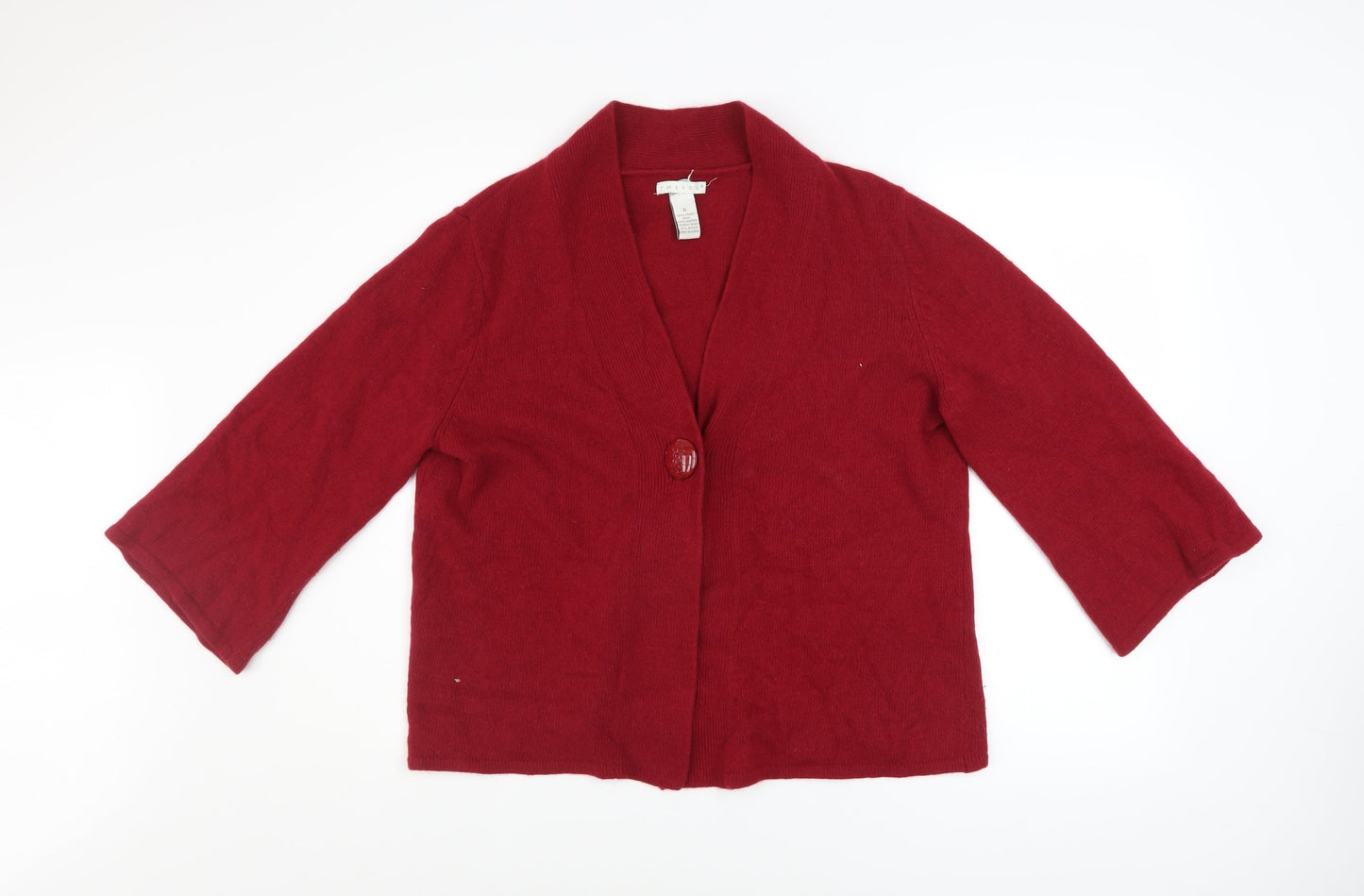 Tweeds Womens Red Wool Angora Blend Cardigan XL Knit V-Neck