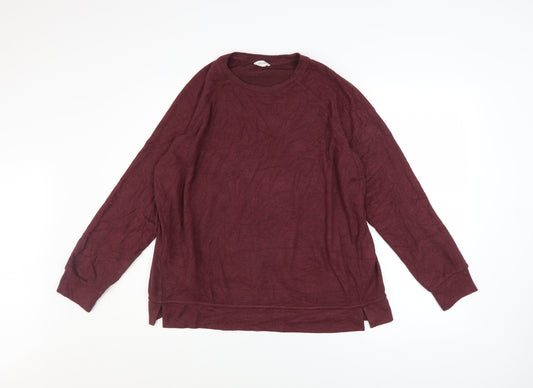 Hush Womens Burgundy Pullover Sweatshirt M Viscose Blend