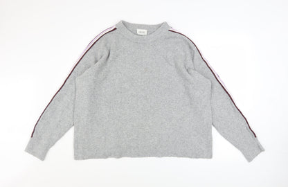 Hush Women’s Grey Ribbed Knit Pullover Jumper L/XL Crew Neck