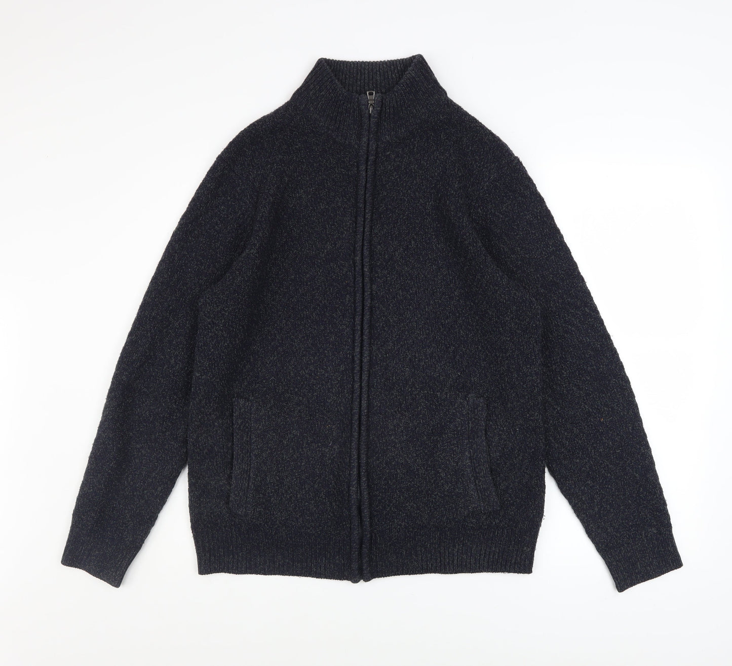 Marks and Spencer Men's Black M Full Zip Knit Jacket Medium