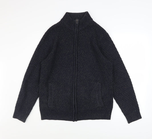 Marks and Spencer Men's Black M Full Zip Knit Jacket Medium