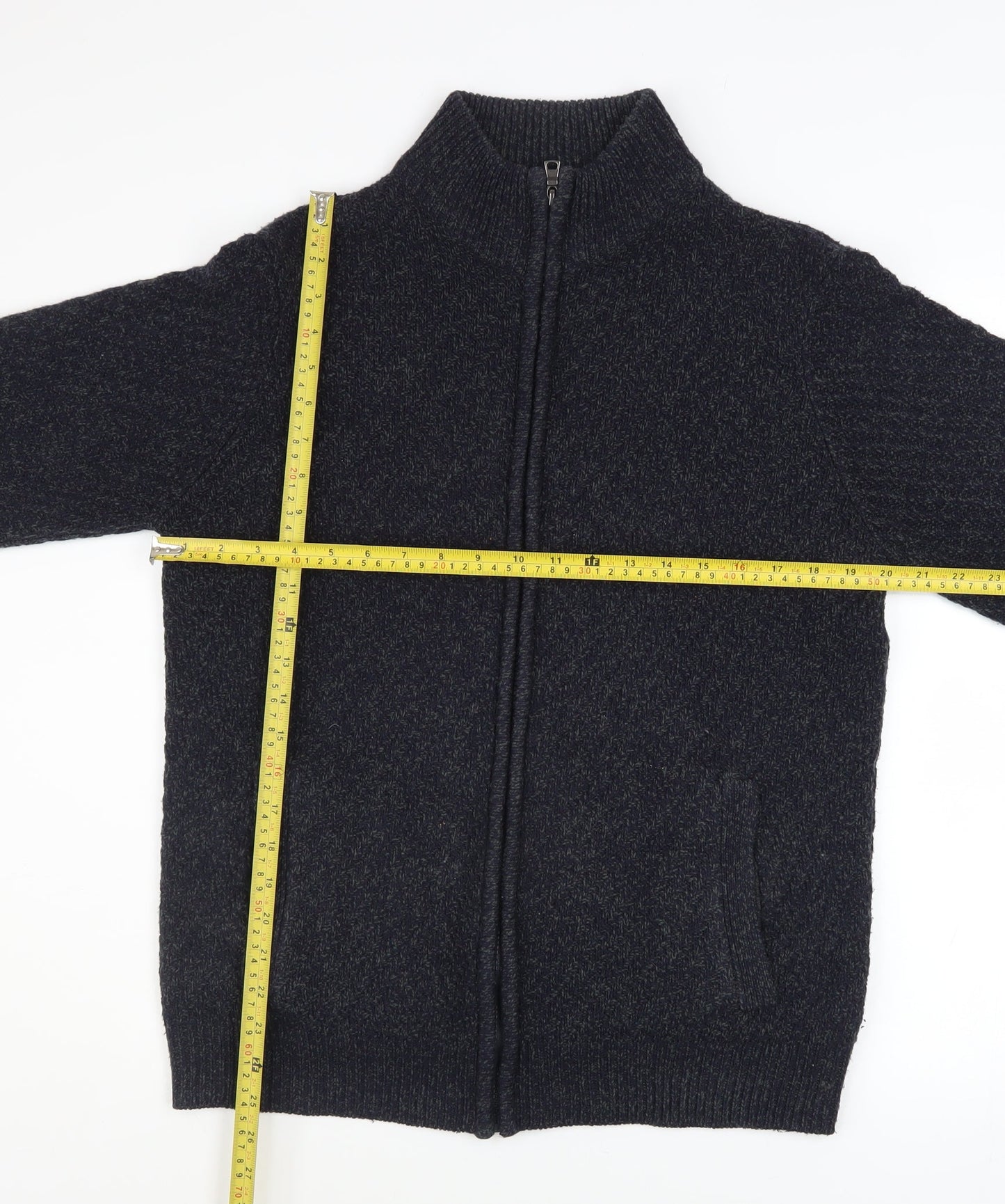 Marks and Spencer Men's Black M Full Zip Knit Jacket Medium