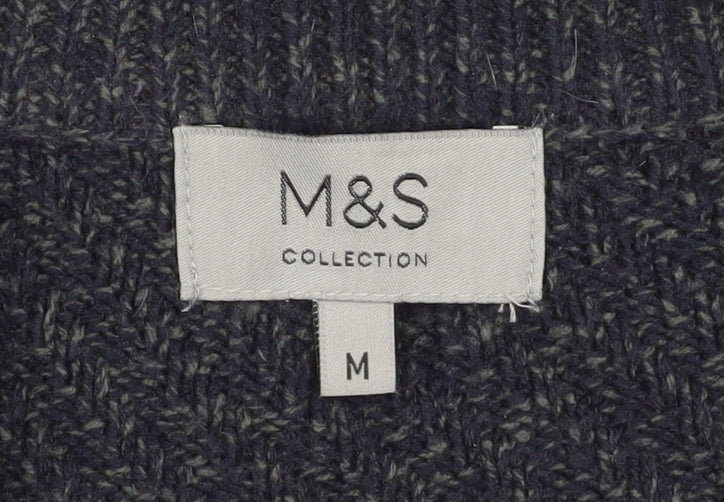 Marks and Spencer Men's Black M Full Zip Knit Jacket Medium