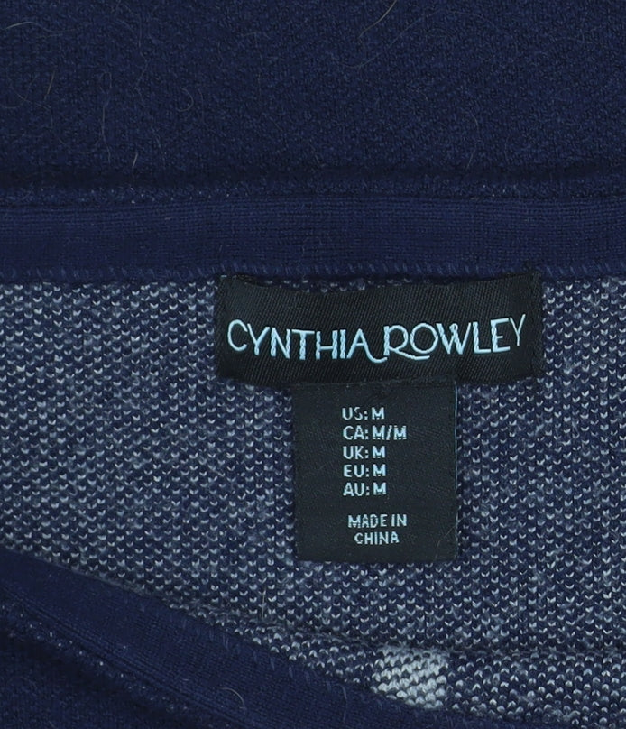 Cynthia Rowley Women's Blue Crew Neck Knit Jumper Size M