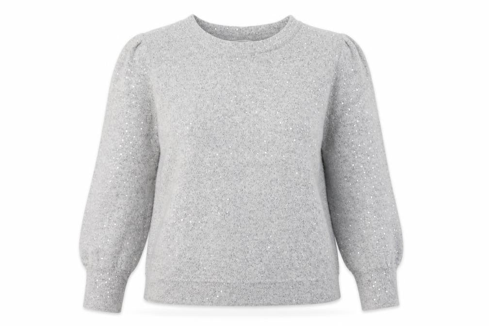 Next Women’s Grey Sequin Knit Crew Neck Jumper Size 14