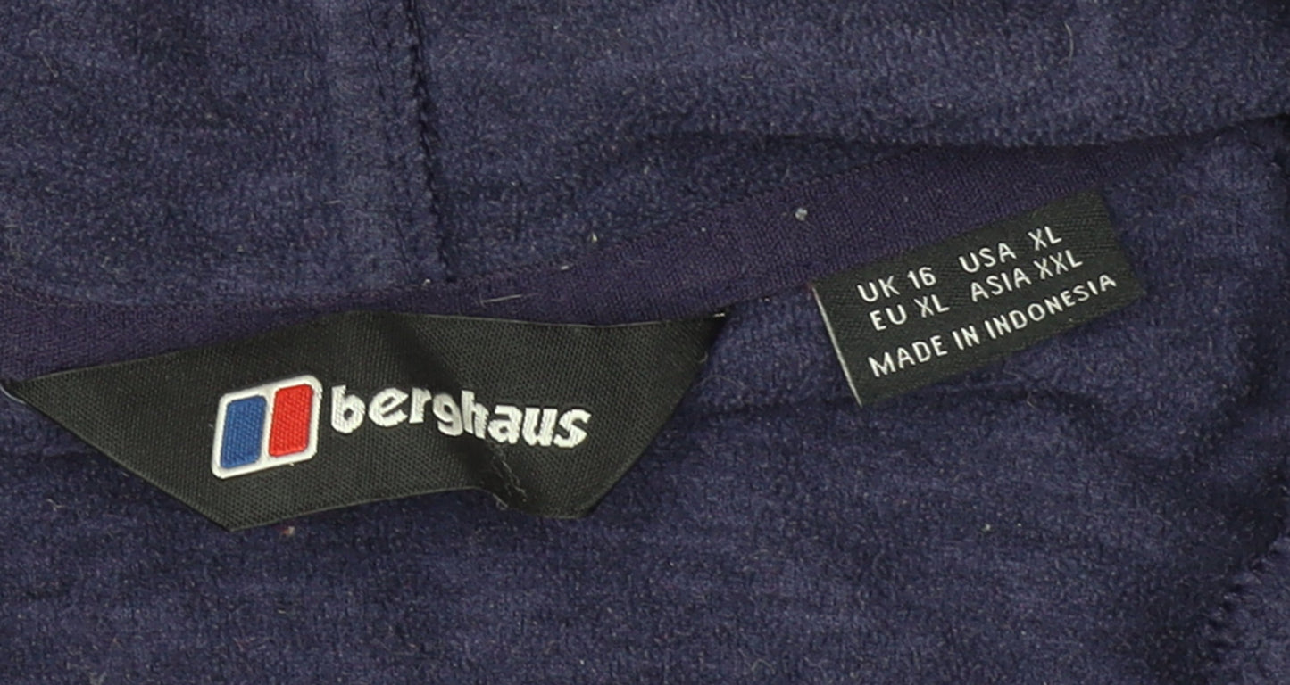 Berghaus Women Purple Full Zip Hoodie UK 16 Polyester Outdoor XL