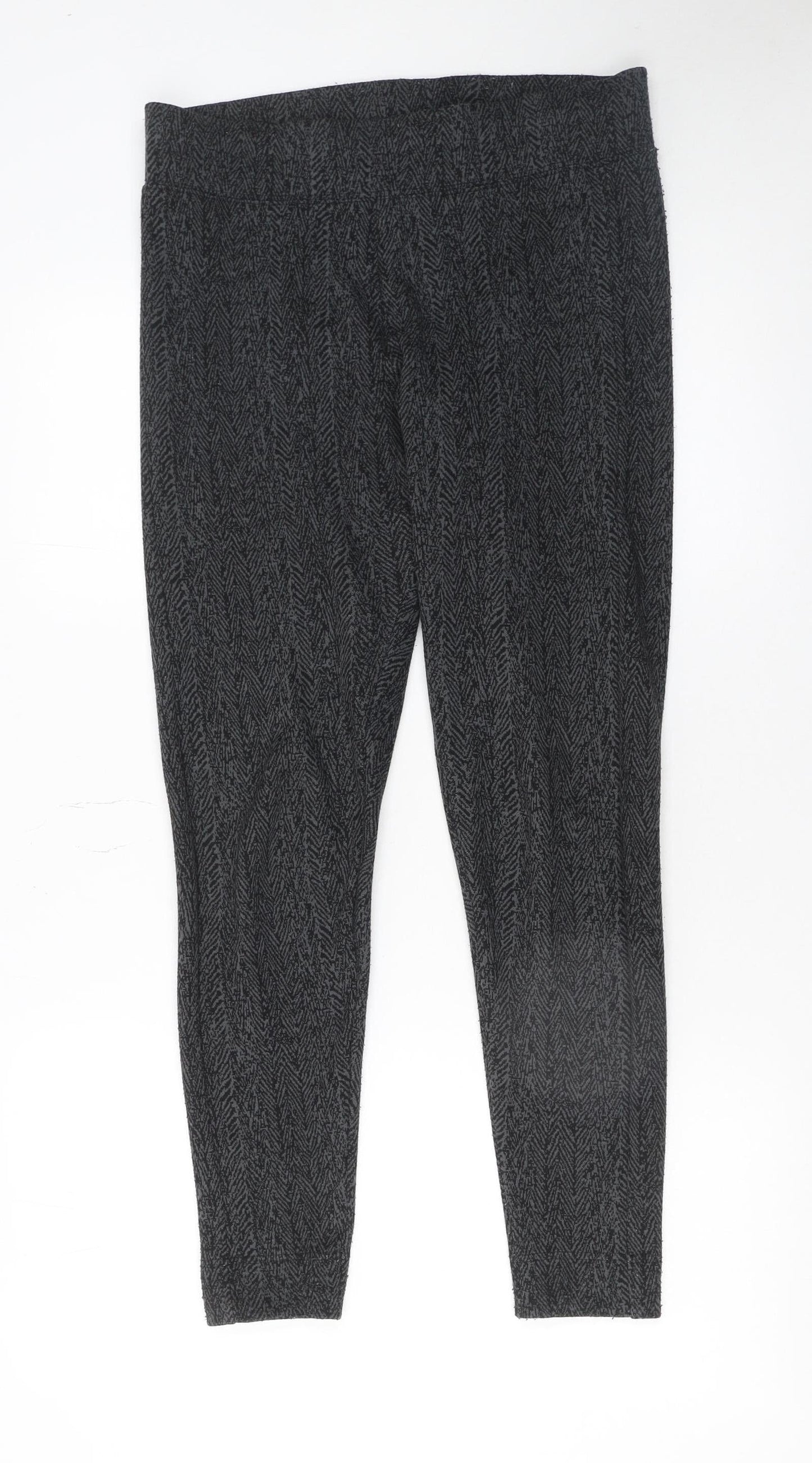 Marks and Spencer Womens Grey Herringbone Slim Leggings Size 12