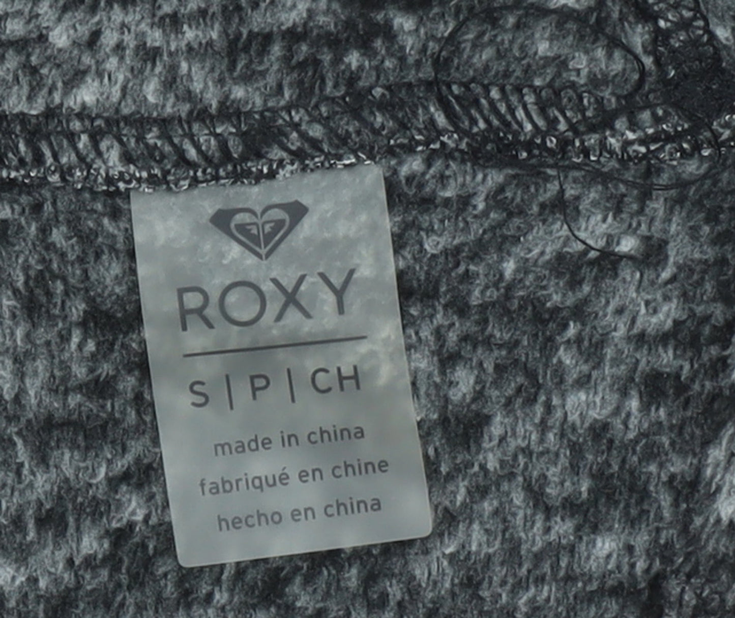 Roxy Women's Grey Full Zip Hoodie Small Polyester Hooded Sweatshirt