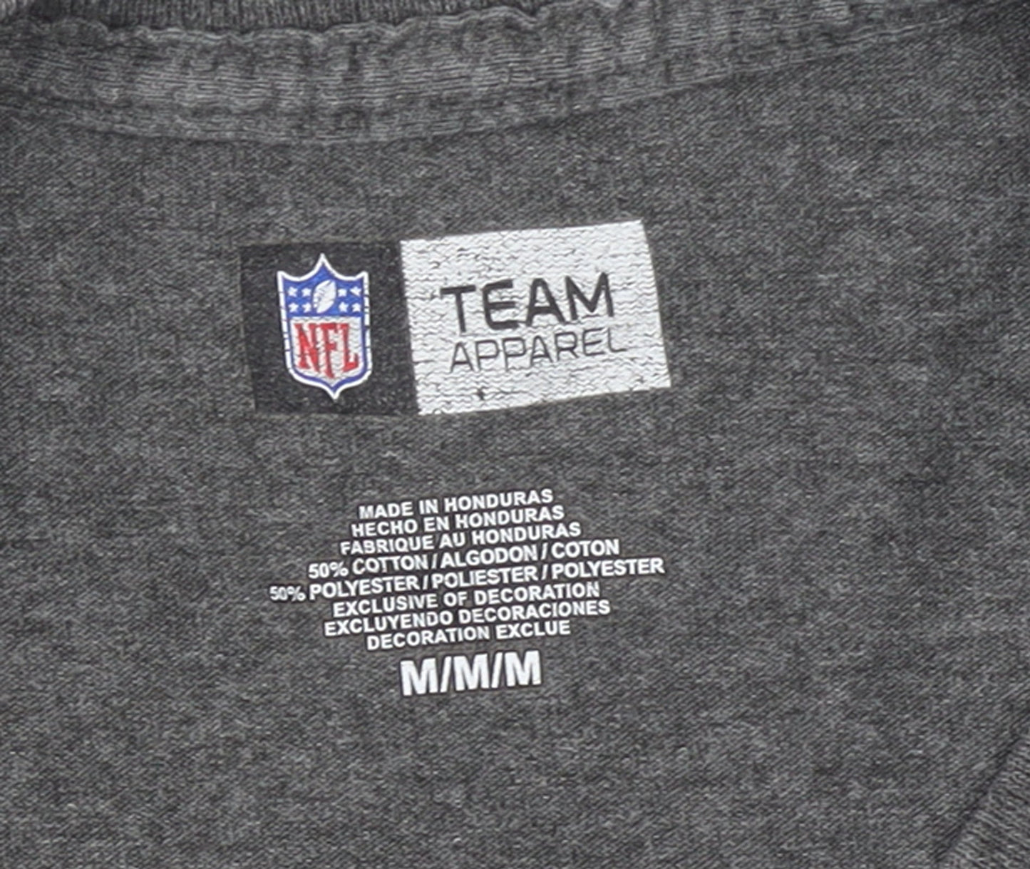 NFL Team Apparel Men’s Grey Carolina Panthers Long Sleeve Graphic T-Shirt Size M