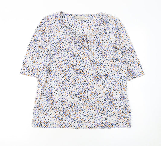 Hobbs Women’s Multicoloured Jersey Blouse M Short Sleeve Scoop Neck Top