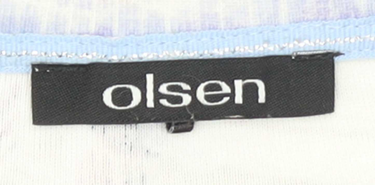 Olsen Women’s Multicoloured Floral Cotton 3/4 Sleeve T-Shirt Size 10