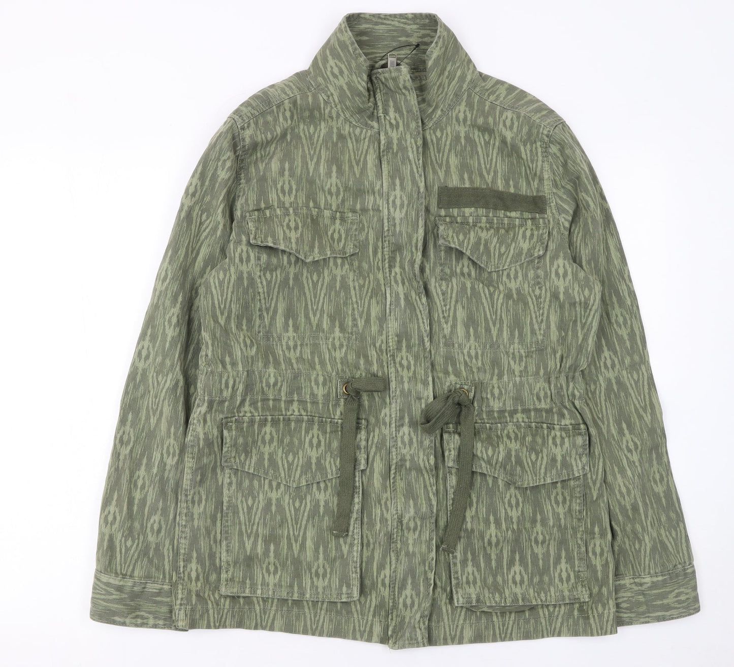 Marks and Spencer Women's Green Embroidered Military Jacket Size 6