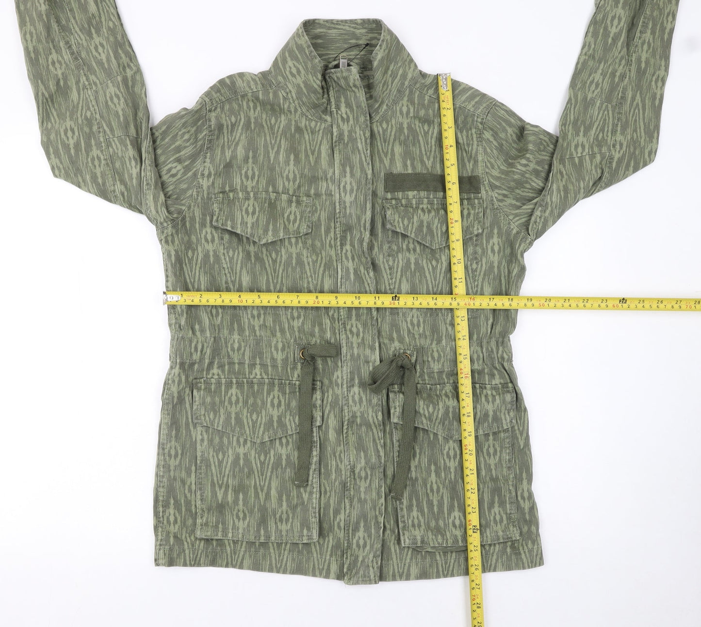 Marks and Spencer Women's Green Embroidered Military Jacket Size 6