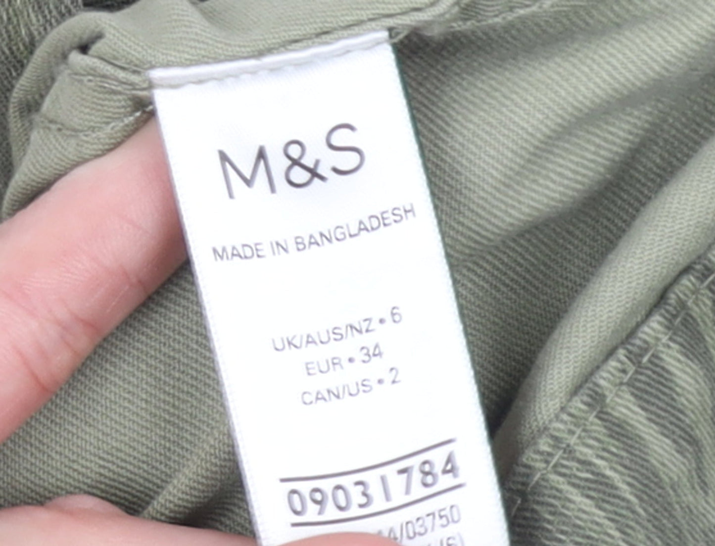 Marks and Spencer Women's Green Embroidered Military Jacket Size 6