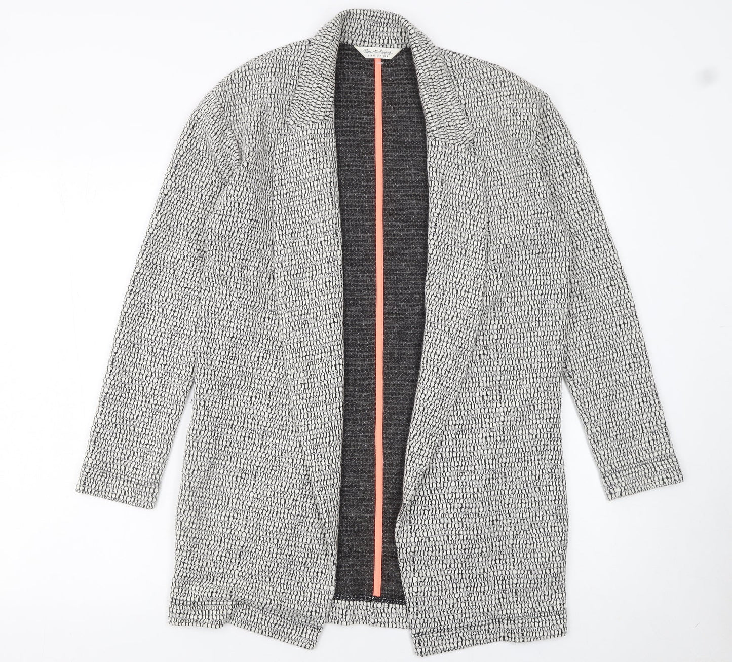 Miss Selfridge Women’s Grey Textured Mid-Length Open Blazer Size 8