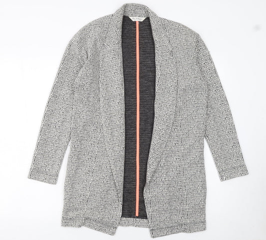 Miss Selfridge Women’s Grey Textured Mid-Length Open Blazer Size 8