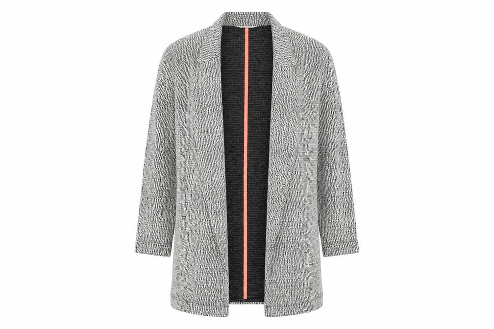 Miss Selfridge Women’s Grey Textured Mid-Length Open Blazer Size 8