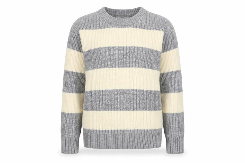 Marks & Spencer Women’s Grey Striped Chunky Knit Jumper XS