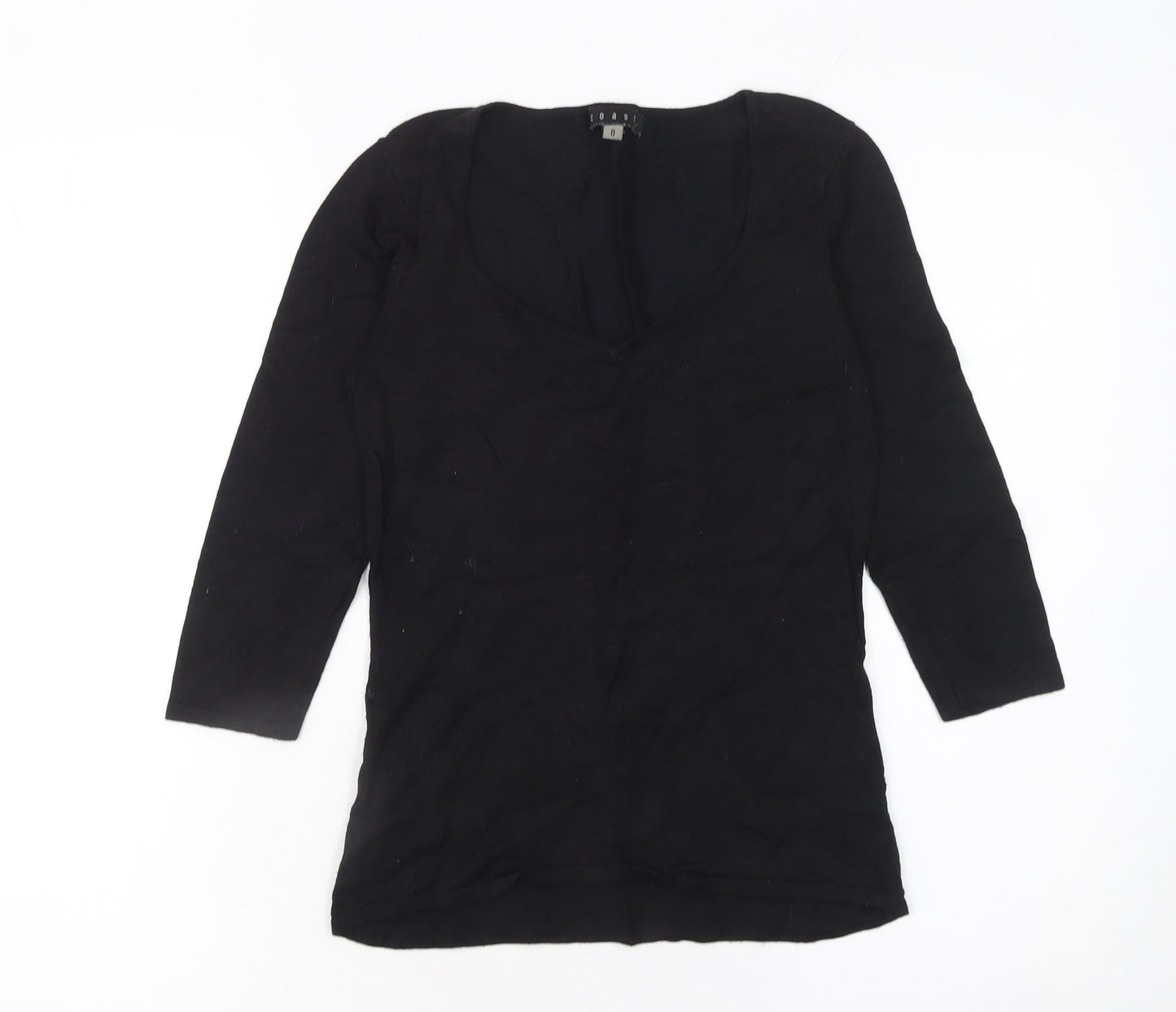 Coast Women's Black V-Neck Slim Fit 3/4 Sleeve Pullover Jumper Size 8