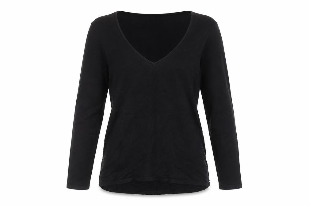 Coast Women's Black V-Neck Slim Fit 3/4 Sleeve Pullover Jumper Size 8