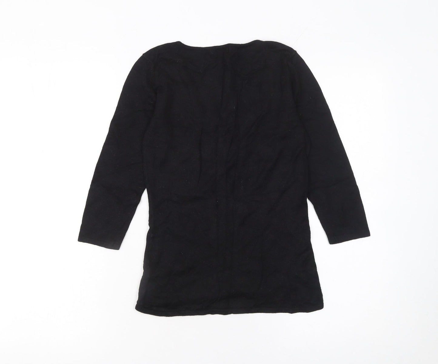 Coast Women's Black V-Neck Slim Fit 3/4 Sleeve Pullover Jumper Size 8
