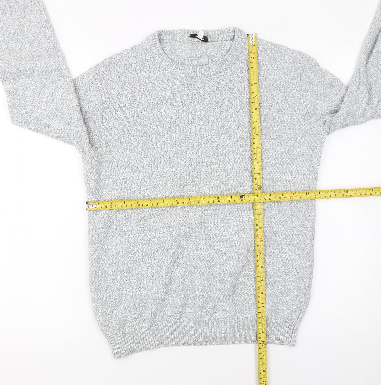 Reiss Men Grey Small Cotton Crew Neck Knit Jumper