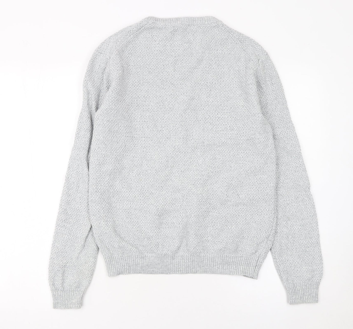 Reiss Men Grey Small Cotton Crew Neck Knit Jumper