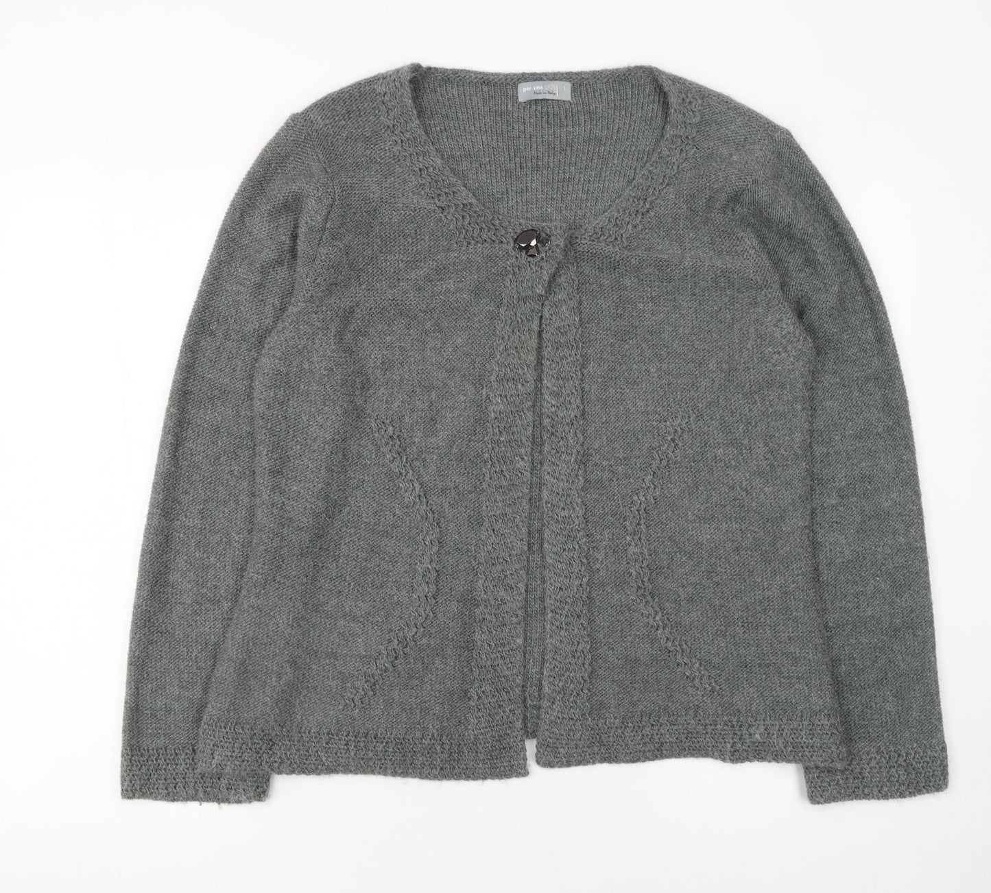 Marks and Spencer Per Una Women’s Grey Knit Cardigan L Long Sleeve