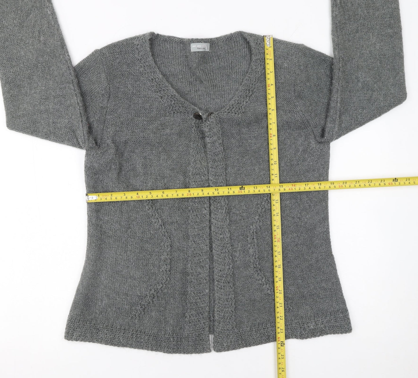 Marks and Spencer Per Una Women’s Grey Knit Cardigan L Long Sleeve