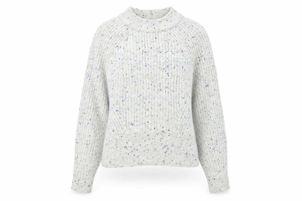 Marks & Spencer Women's Grey XS Chunky Knit Mock Neck Jumper