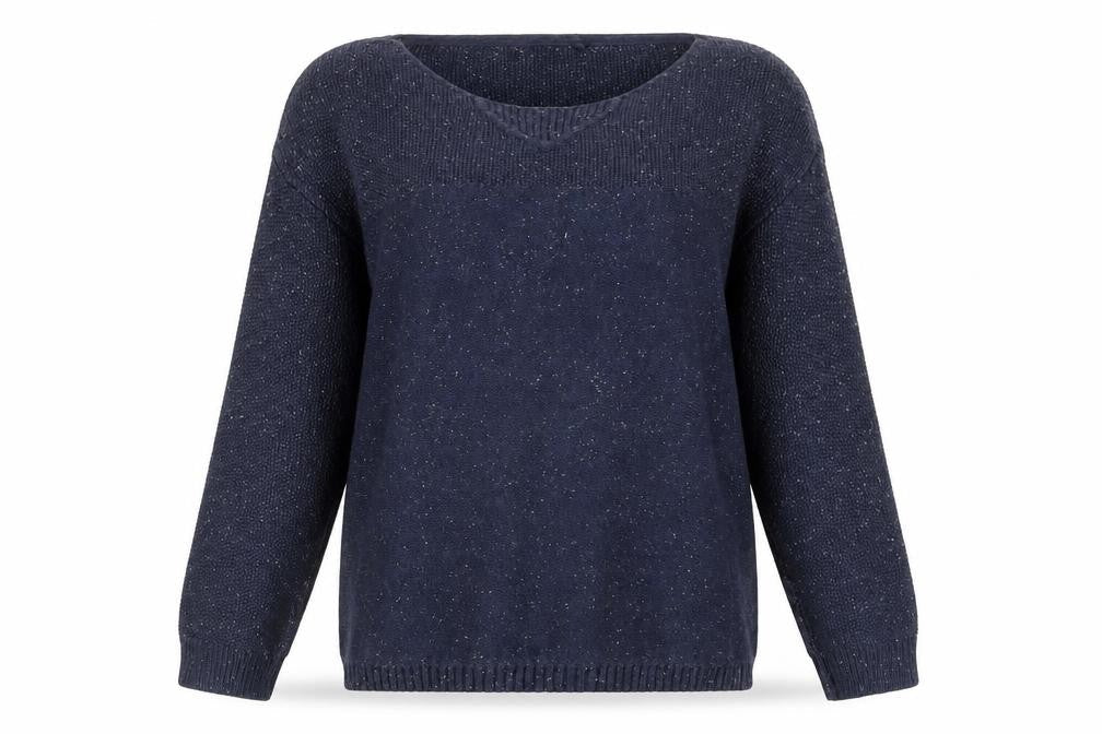 FatFace Women's Blue Cotton V-Neck Knit Jumper Size 8