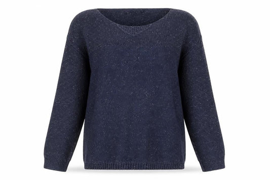 FatFace Women's Blue Cotton V-Neck Knit Jumper Size 8