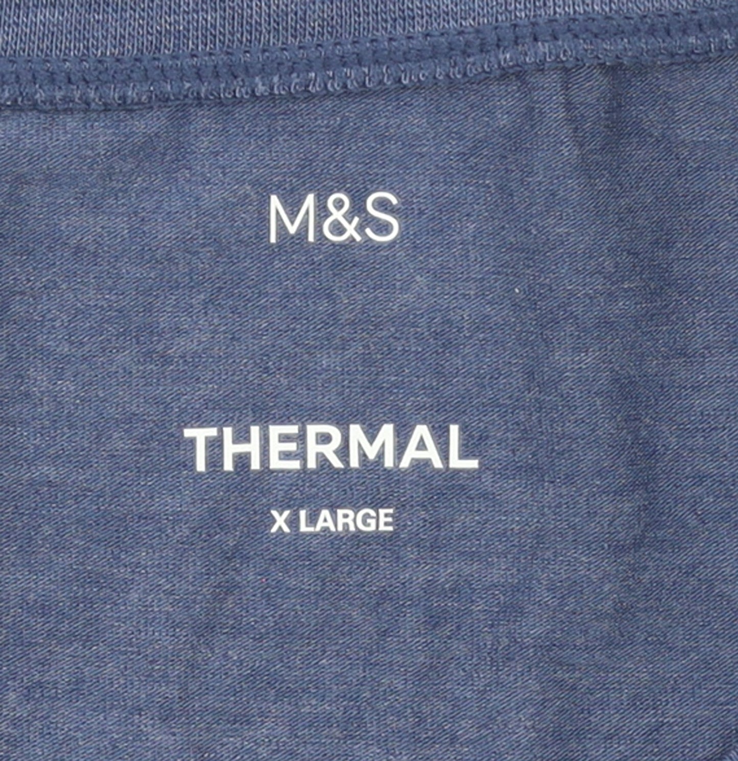 Marks and Spencer Men’s Blue Thermal Short Sleeve Crew Neck T-Shirt XL